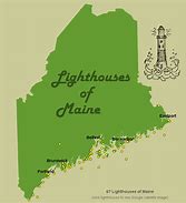 Image result for Light Houses in Maine Map