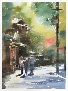 Masato Watanabe, Oct 16 | Watercolor artists, Landscape art, Watercolor art