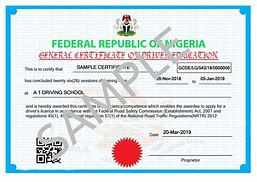Image result for Driving School Certificate