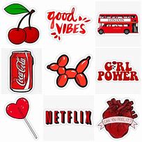 Image result for Aesthetic Red Stickers Printable