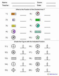 Image result for 4th Grade Math Fractions Worksheets
