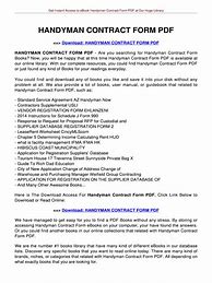 Image result for Handyman Service Contract Form Template Free