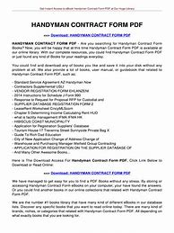 Image result for Handyman Service Contract Template