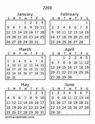 Image result for 2200 Calendar