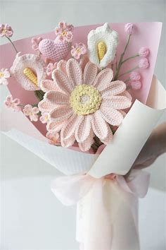 HOOKOK Bouquet – Crochet Pink Gerbera Bouquet ( 8 pieces) - Hookok
