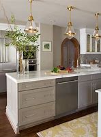 Image result for Taupe Painted Kitchen Cabinets