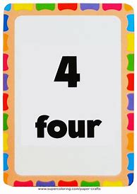 Image result for Number 4 Card