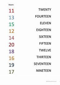 Image result for Number Words 11-20 Worksheets