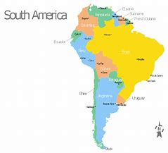 Image result for South America Map with States and Capitals