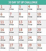 Image result for 30-Day Sit Up Challenge Printable