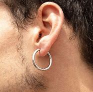Image result for Men's Silver Hoop Earrings