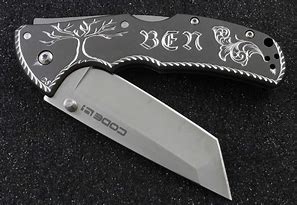 Image result for handmade pocket knife engraving