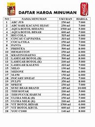 Image result for Harga Tabb Minuman