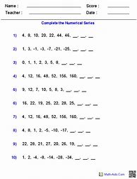 Image result for Patterns Worksheet for Grade 4