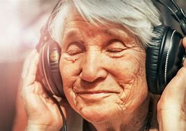 Image result for Old Person Wearing Headphones