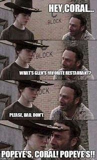 Image result for The Walking Dead Carl Grimes Popeyes Meme