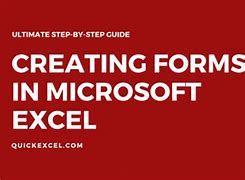 Image result for Excel Forms Tutorial