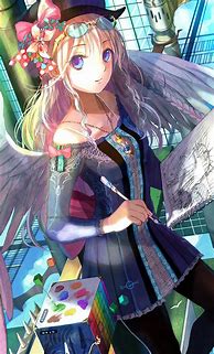 Image result for Anime Girl Painting