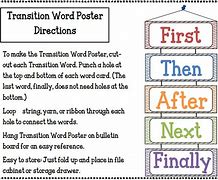 Image result for Transition Words Chronological Order