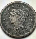 Image result for 1847 Copper Penny