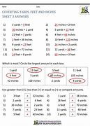 Image result for Yards Feet Inches in Mixed Numbers
