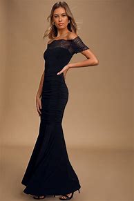 Image result for Off-Shoulder Black Dress