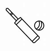 Image result for Cricket Bat and Ball Outline