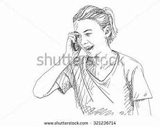 Image result for Girl On Phone Drawing