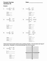 Image result for Piecewise Function Practice Questions