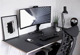 Image result for Black and White Desk Setup