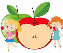 Image result for Cartoon Little Girl Eating Apple