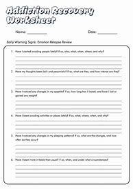 Image result for Fun Recovery Worksheets