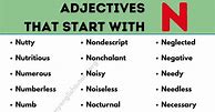 Image result for Adjectives Start with N