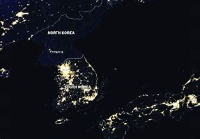 Image result for North Korea South Korea Satellite Image