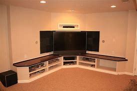 Image result for Designs for 2 Wall Entertainment Center with Desk in the Corner