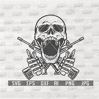 Image result for Skull with Guns SVG
