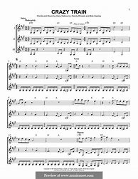 Image result for Crazy Train Bass Clarinet Sheet Music