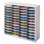 Image result for literature holders literature organizer laminate shell 72 letter size compartments dove gray