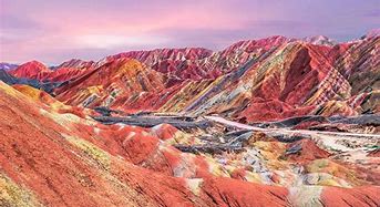 Image result for Rainbow Mountains Sunset