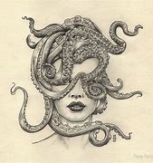 Image result for Octopus On Human Face Pencil Drawing