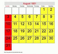 Image result for 1851 Calendar