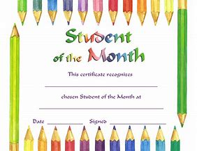 Image result for Student of Month Certificate Template