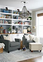 Image result for Decorate Back Wall On Bookshelves
