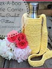 Image result for Crochet Bottle Holder Black and White Hearts