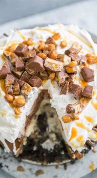 Image result for Snickers Ice Cream Cake Recipe