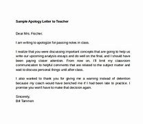 Image result for Apology Letter to Teacher Template