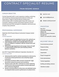 Image result for Contract Specialist Resume Sample