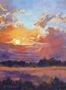 Image result for Sunset with Stars Painting