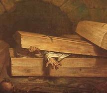 Image result for Wood Okimono of Man On Coffin