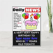 Image result for Newspaper Birthday Card